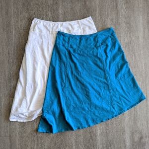 Prana Set of Two Women's WHT/TURQ Skirts SZ M